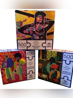 3 Spin Master Artist Spotlight Series Graffiti Egypt 500 Pc Jigsaw Puzzles